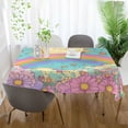 thumbnail image 3 of Yayeee Tablecloths 54" x 54" Rectangle Wrinkle Resistant Party Table Cover, Retro Blue Rainbow, 3 of 8