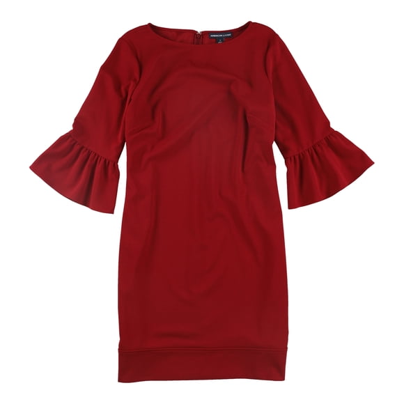 American Living Vestido de tubo con mangas acampanadas de crepé para mujer, rojo, 6