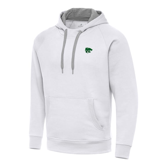 Men's-Antigua White Kansas State Wildcats St. Patrick's Day Fleece Raglan Victory Pullover Hoodie