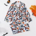thumbnail image 2 of Yuncity Halloween Pajamas For Women Printed Collar Long Sleeve Pajama Long Pants Stylish Cute Pajama Sets Navy L, 2 of 9