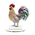 thumbnail image 1 of Placa de escritorio acrílica con decoración de pollo colorido 2D, decoración navideña creativa para oficina, entrada, armario, dormitorio, mesa y Estilo A, 1 of 7