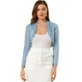 thumbnail image 1 of INSPIRE CHIC Women's Floral Lace Sheer Long Sleeve Open Front Crop Shrug Cardigan, 1 of 6