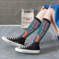 thumbnail image 5 of Picia Women Crew Soft Moisture-wicking Socks octopus swimming Pattern Design Cotton Socks, One Size fit All, 5 of 6