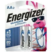 Energizer Ultimate AA Lithium Batteries, 2 pack, 9x Longer Last