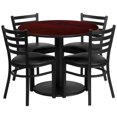 thumbnail image 4 of Flash Furniture 36Rd Laminate Table Set In Black Top Black Vinyl Seat, 4 of 8