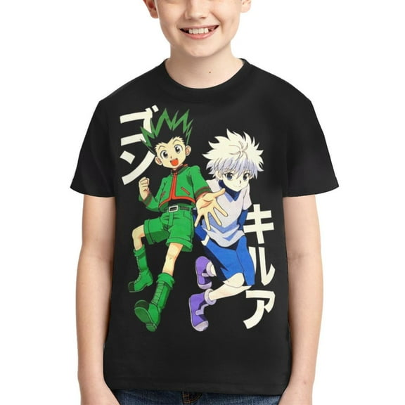 Kids 3D Graphic Hunter X Hunte Gon Killua T-Shirts, Novelty Shirts Crewneck Short Sleeve Tees for Youth Boys Girls