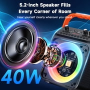 JYX Karaoke Machine for Adult, Portable Bluetooth Karaoke Speaker with 2 Microphones, Singing Party Speaker with Dj Lights for Outdoor, Home