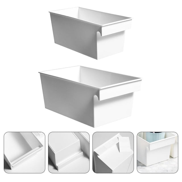 FONDOTIN 2pcs Sorting Storage Boxes With Label Practical Organizing Containers For Kitchen Bathroom And Home