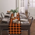 thumbnail image 3 of Table Runner Dresser Scarf 13 x 48 Inch Rustic Orange and Black Buffalo Plaid Table Runners Non-Slip Heat Kitchen Dining Table Decor for Indoor Outdoor Home Party Decoration, 3 of 7