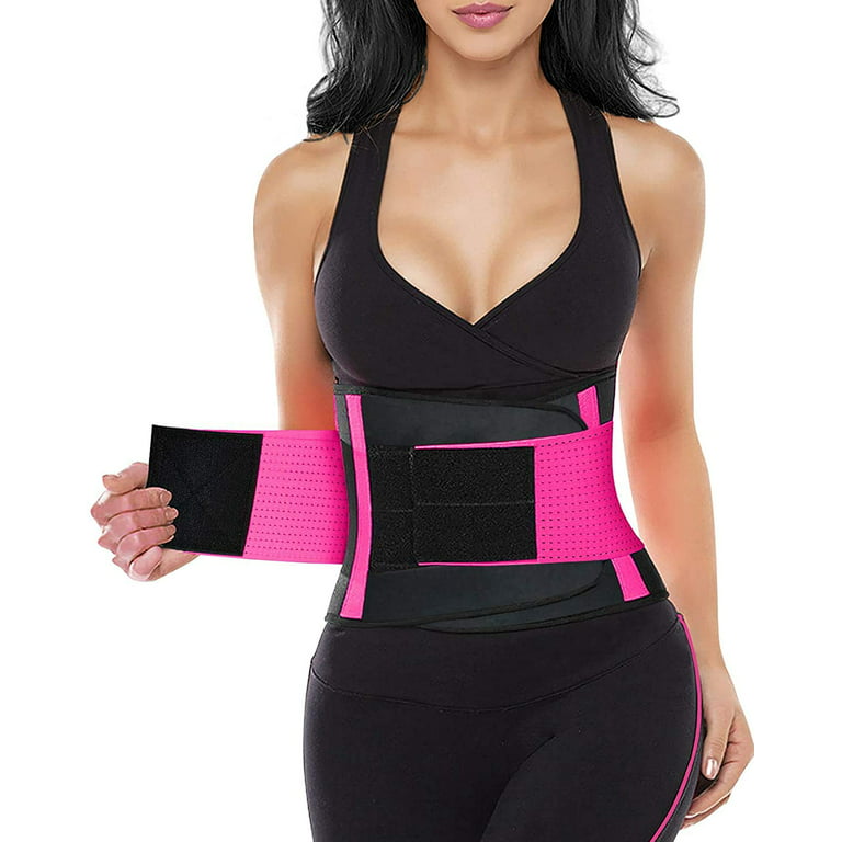 YIANNA Women Waist Trainer Belt - Slimming Sauna Waist Trimmer Belly Band  Sweat Sports Girdle Belt Rose-new XL 
