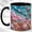 Black, variant on Stained Glass Beach Coffee Mug, Seashell Starfish Mug, Ceramic Cup