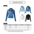 thumbnail image 2 of FashionMille Women Regular Slim fit washed Denim Jean Jacket, 2 of 5