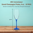 thumbnail image 5 of 10 ARC Connoisseur Grand Champagne Flutes Set, 8 oz. - Durable, Sleek, Color Bottom, Barware - Blue, 5 of 5