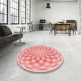 thumbnail image 3 of Ahgly Company Indoor Round Patterned Bean Red Area Rugs, 6' Round, 3 of 6