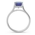 thumbnail image 4 of 2.50 Ct Emerald Cut Simulated Blue Sapphire Gemstone Sparkle Solitaire Engagement Ring for her 18K White Gold Size 3 by Diamond Capitals, 4 of 8