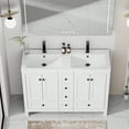 thumbnail image 5 of Eclife 48" Freestanding Bathroom Vanity Set with Resin Double Sink Top, PU Paint, Water Saving Faucet, White, 5 of 11
