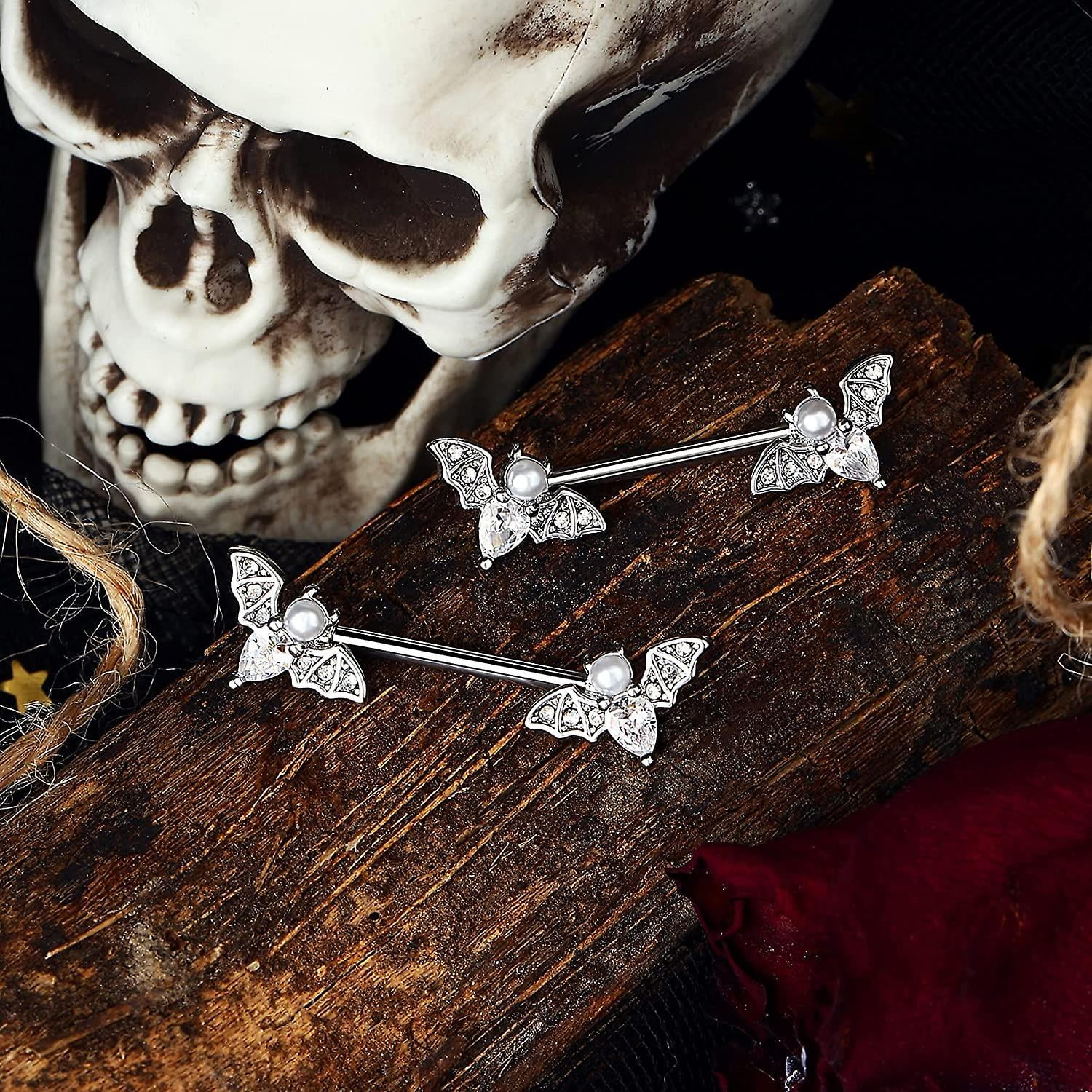 Nipple Barbell 14g Nipple Piercing Bat Nipple Jewelry Sparkling Cz Nipple Ring Bar Walmart