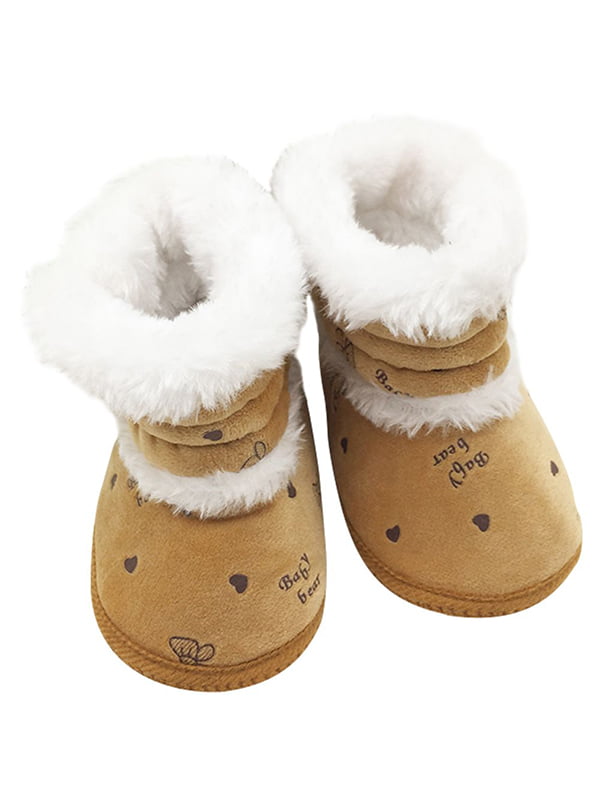 Toddler Infant Girl Warm Snow Boots Soft Sole Leather Fur Booties Prewalker Nice