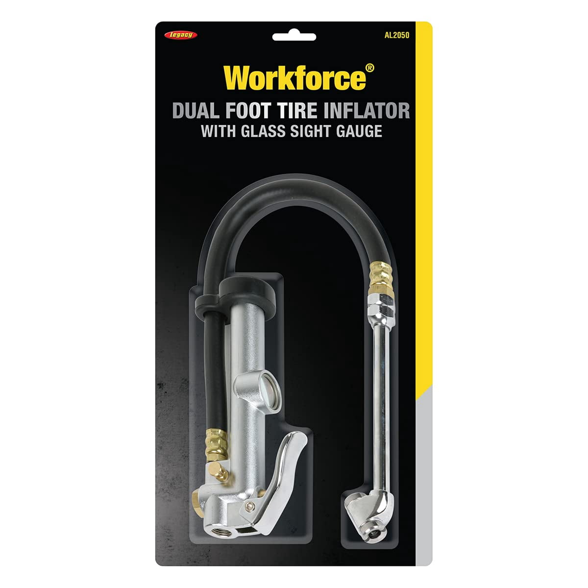 Workforce Tire Inflator with Glass Sight Gauge, 12 in. Hose, (10-120 PSI) - AL2050