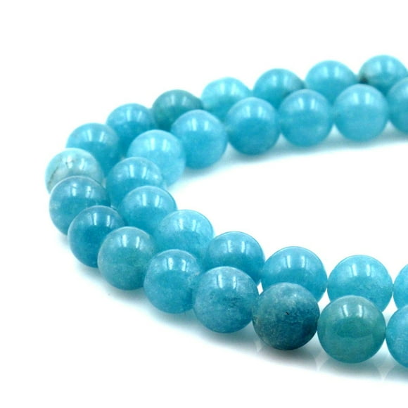BRCbeads Éponge Aquamarine Naturelle Qurartz Perles Rondes en Vrac 4mm Environ 15,5 Pouces 95 Pcs 1 Brin par Sac pour Fabrication de Bijoux