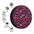 thumbnail image 4 of Fotbe pink ribbon bows Pattern Spare Tire Cover Thickening Universal Fit for Jeep, Trailer, RV, SUV, Truck, Tough Tire Wheel Soft Cover-15 inch, 4 of 6