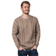 thumbnail image 1 of Inca Fashions - Alpaca Wool Cable Crew Neck Two-Tone Pullover For Men, 1 of 3