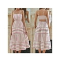 thumbnail image 3 of Yunliwuli Women’s Summer Long Dress Sleeveless Spaghetti Strap Tie-up Back Loose Dress Cutout Dress, 3 of 10