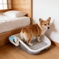 thumbnail image 5 of Dog Potty Toilet Training Tray - Portable Multifunctional Mesh Puppy Training Toilet Pad Holder, with Bafflel for Small Dogs Puppies, Gray, 5 of 6