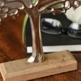 thumbnail image 4 of Iconic Tree of Life Table Top Figurine, Made by Hand, Silver Aluminum, Mango Wood Base, 9.75 Inches, 4 of 14