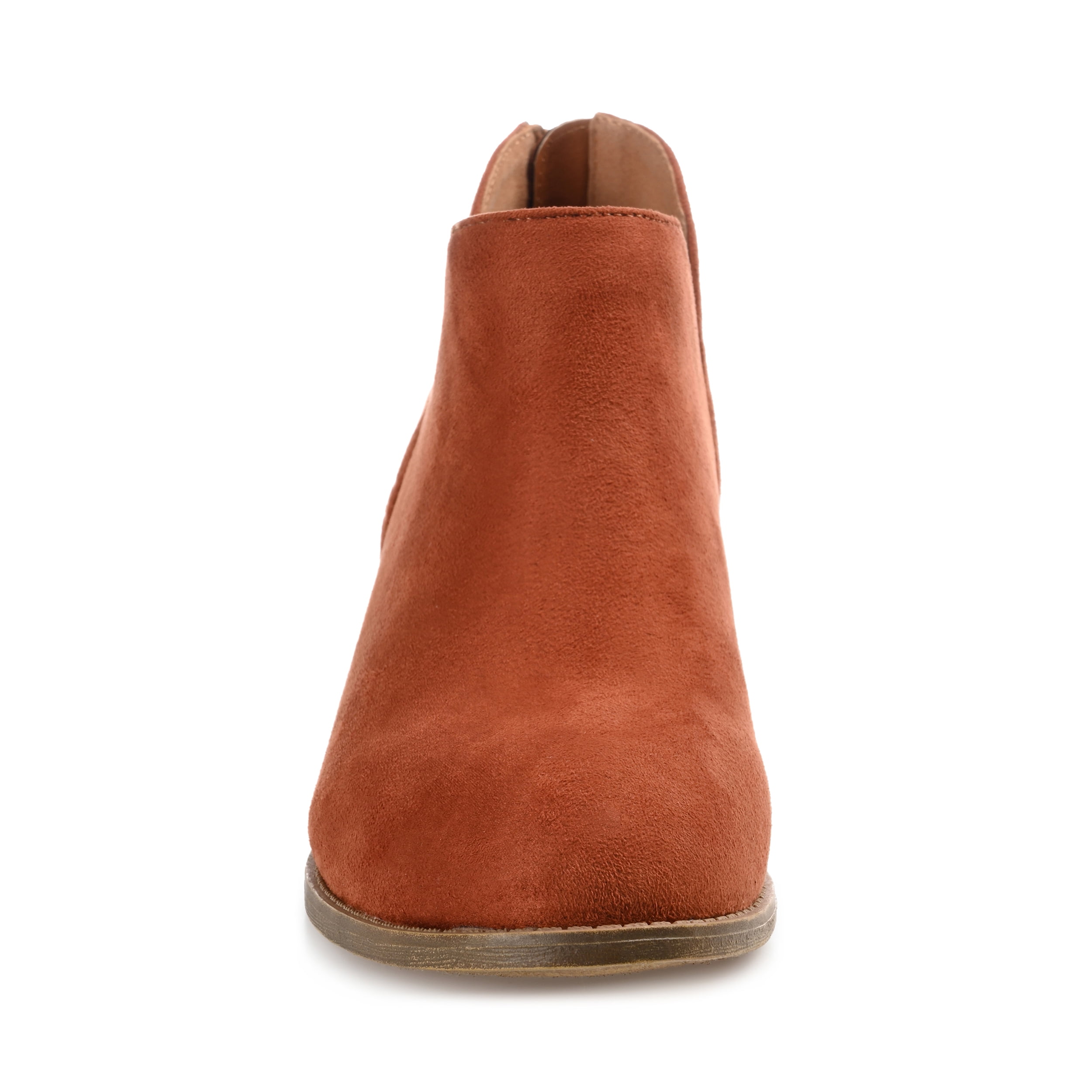 Journee Womens Livvy Back Heel Zip Stacked Heel Booties, Widths Available