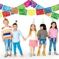 thumbnail image 5 of GOOHOCHY 1 Set Party Decorative Banner Hanging Paper cut Flowers Decorations Plastic Mexican Party Banner (Colorful), 5 of 8