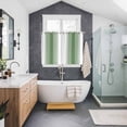 thumbnail image 3 of Sage Green White Ombre Kitchen Curtains 63 Inch Length, Modern Abstract Art Farmhouse Gradient Grommet Top Bedroom Living Room Curtains, Light Filtering Cafe Curtain Drapes 2 Panels Set 104''x63'', 3 of 9