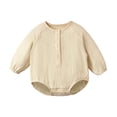 thumbnail image 4 of MEZZALL Child Boys Bodysuits Baby Long Sleeve Jumpsuit Sleepwear Summer Soft Breathable One-Piece Romper Solid Color Crew Neck Holiday Onesies, 4 of 4