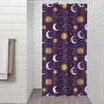 thumbnail image 2 of Purple Sun Moon Cloud Star Pattern Shower Curtain 36"x72" ,Bathroom Decorative Shower Curtains Set with 12 Hooks,Modern Waterproof Washable Shower Curtain, 2 of 6