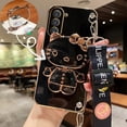 thumbnail image 3 of Hello Kitty Holder Bracelet Strap Lanyard Plating Phone Case For Samsung Galaxy A53 A73 A13 A23 A33 A12 A22 A32 A52 A52S A72 A04, 3 of 5
