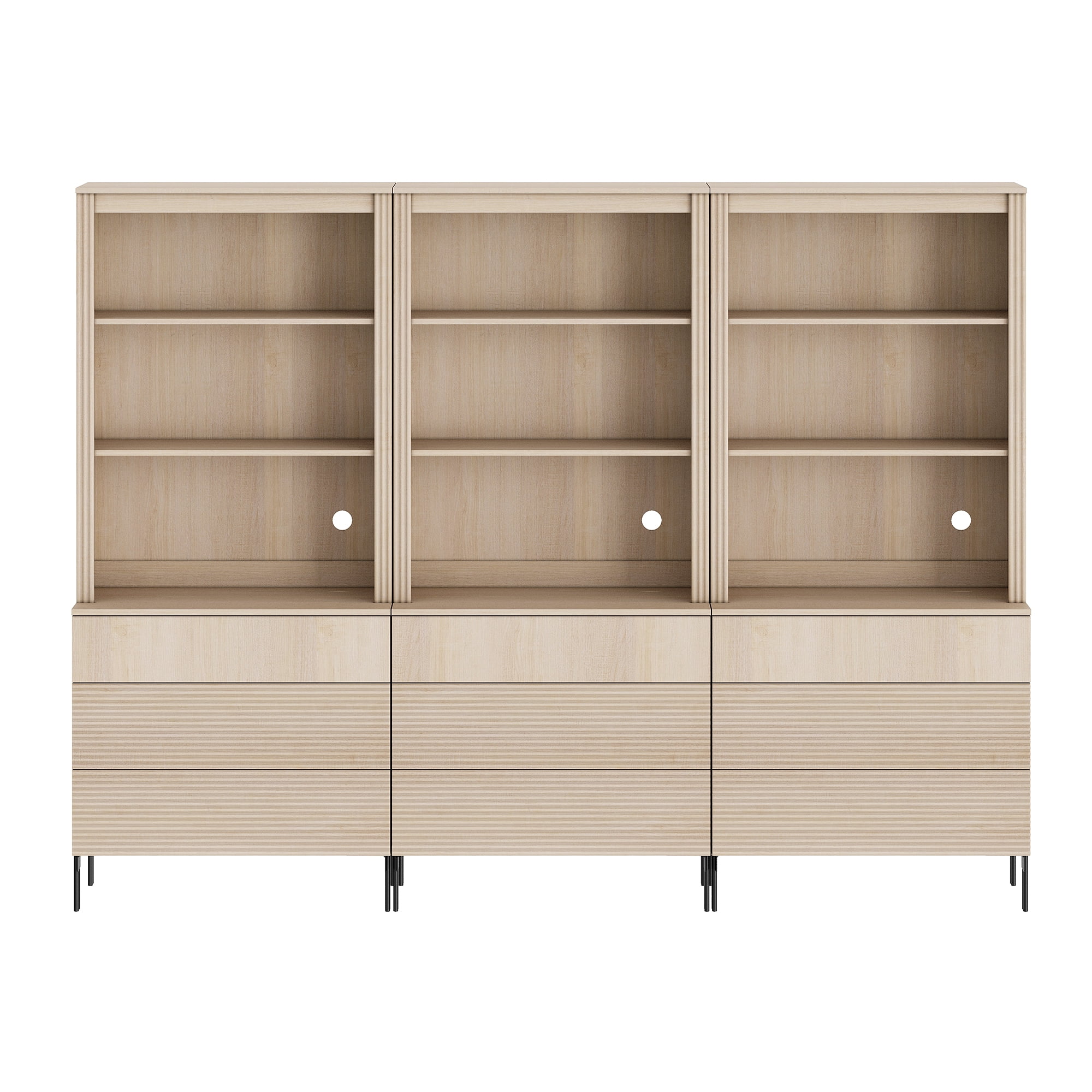 4-In-1 71"H Tall Kitchen Pantry Storage Cabinet,Large Mid-Century Modern Sideboard Buffet Cabinet Set Of 4 With Drawers And Shelves For Kitchen