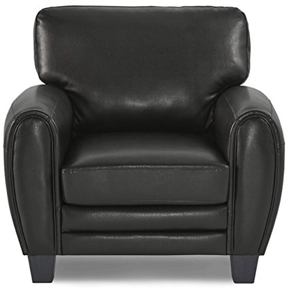 Homelegance Rubin Fauteuil en Cuir Reconstitué de 41 Pouces, Noir