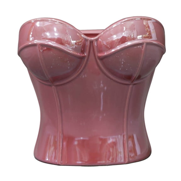 7.25"H Ceramic Corset Vase