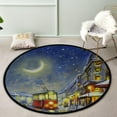 thumbnail image 2 of FREEAM Kids Round Nursery Area Rug 5 ft Winter City Night Non Slip Play Mats for Kids Boys Girls Playing Room Living Room, 2 of 6