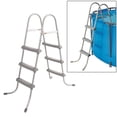 thumbnail image 6 of 36 Inch Wall Height 3 Stair Step Outdoor Above Ground Swimming Pool Ladder Gray, 6 of 20