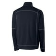 thumbnail image 3 of Men's Cutter & Buck  Navy Tacoma Rainiers  Clique Helsa Performance Half-Zip Knit Pullover, 3 of 3