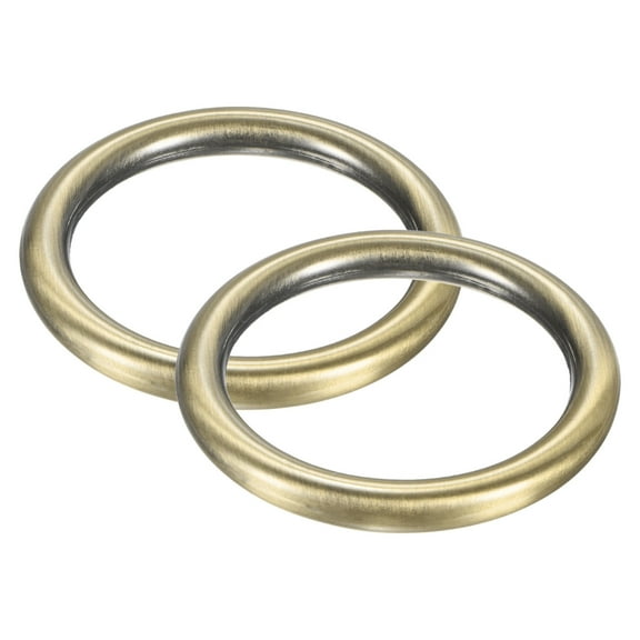 Uxcell 2-Pack Curtain Grommets, 1 1/2 Inch Inner Diameter Plastic Curtain Rings Clip Eyelet Rings Nanoscale Low Noise Roman Ring for Windows/Fabric, Home Drapes Grommets [Brushed Brass]