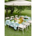 thumbnail image 4 of Outdoor Tablecloth with Umbrella Hole for Patio/Picnic/Party/Camping, Yellow Lemon Waterproof Table Cloth Rectangle Table Cover Washable, Summer Oil Painting Fruits Polka Dot Green (60"x 84"), 4 of 9