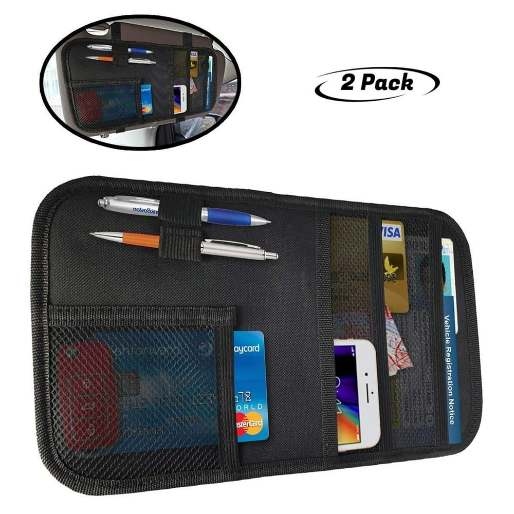 Lebogner Car Sun Visor Organizer, 2 Pack Auto Interior Accessories