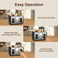 thumbnail image 6 of Mecity 4-Slice Toaster with Touchscreen, Stainless Steel, Wide Slots, 6 Browning Settings, Digital Display, Reheat, Defrost, Crumb Tray, Matte Black, 6 of 9