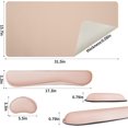 thumbnail image 3 of GHSDFBB Leather Desk Pad and Wrist Rest, Non-Slip Desk Mat, Waterproof Large Mouse Pad, Mouse Mat, Computer Mat for Desk Easy Clean for Office/Home(31.5×15.7 Inches,Beige), 3 of 7