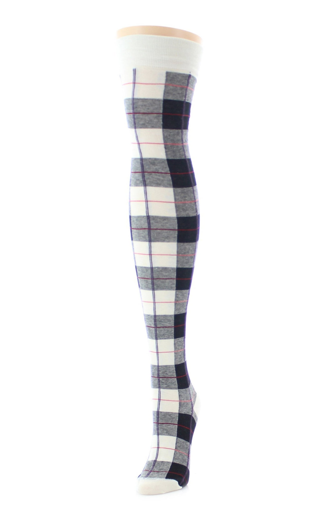 MeMoi Famous Tartan Plaid Over The Knee Warm Socks - Womens - Female ...