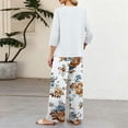 thumbnail image 6 of Lounge Sets for Women Summer Casual 3/4 Sleeve Shirts Wide Leg Pants Matching Tracksuit Sets Travel Outfits, 6 of 6