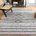 thumbnail image 2 of SAFAVIEH Striped Kilim Paulino Striped Cotton Area Rug, Ivory/Black, 5' x 8', 2 of 8