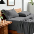 thumbnail image 1 of Bare Home Ensemble de Draps Lavés - Premium 1800 Collection - Poche Profonde - 3 Pcs - Très Grand Simple, Gris, 1 of 6